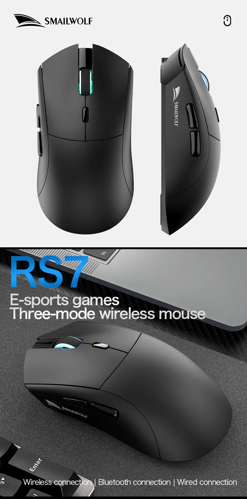 Souris SMAILWOLF RS7 et ses boutons