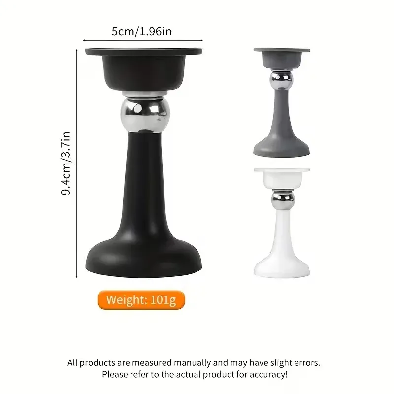 Butée de porte magnétique – Support magnétique puissant sans perçage, coupe-vent et silencieux, en plastique durable, noir/blanc/gris pour la maison et le bureau 5