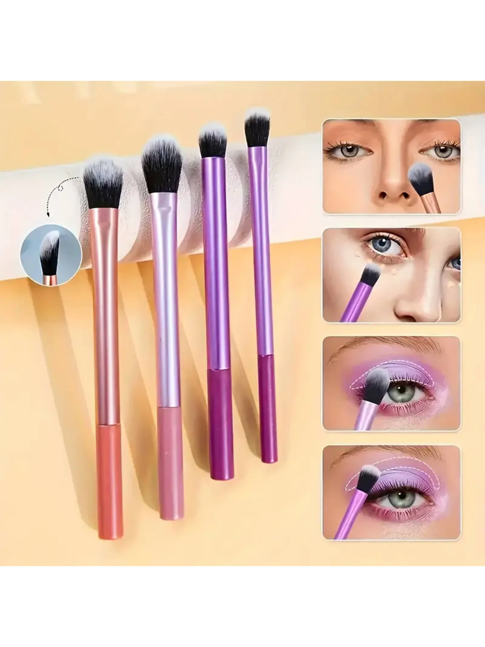 Présentation finale de l'ensemble de pinceaux de maquillage