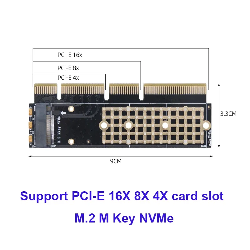 Carte adaptateur M.2 NVMe, vue en situation