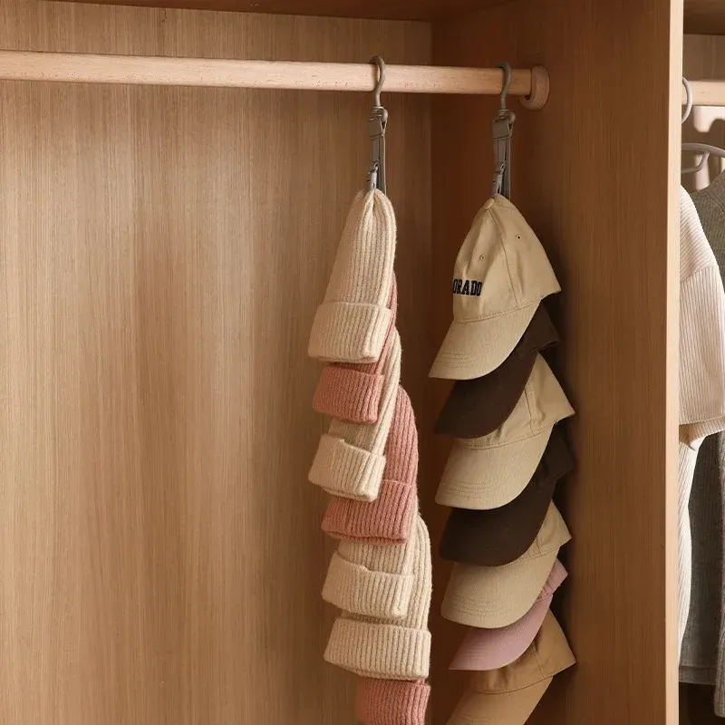 Porte-chapeaux suspendu pour armoire avec pinces de rangement, organisateur et présentoir pour casquettes de baseball, pour porte de placard et chambre 2