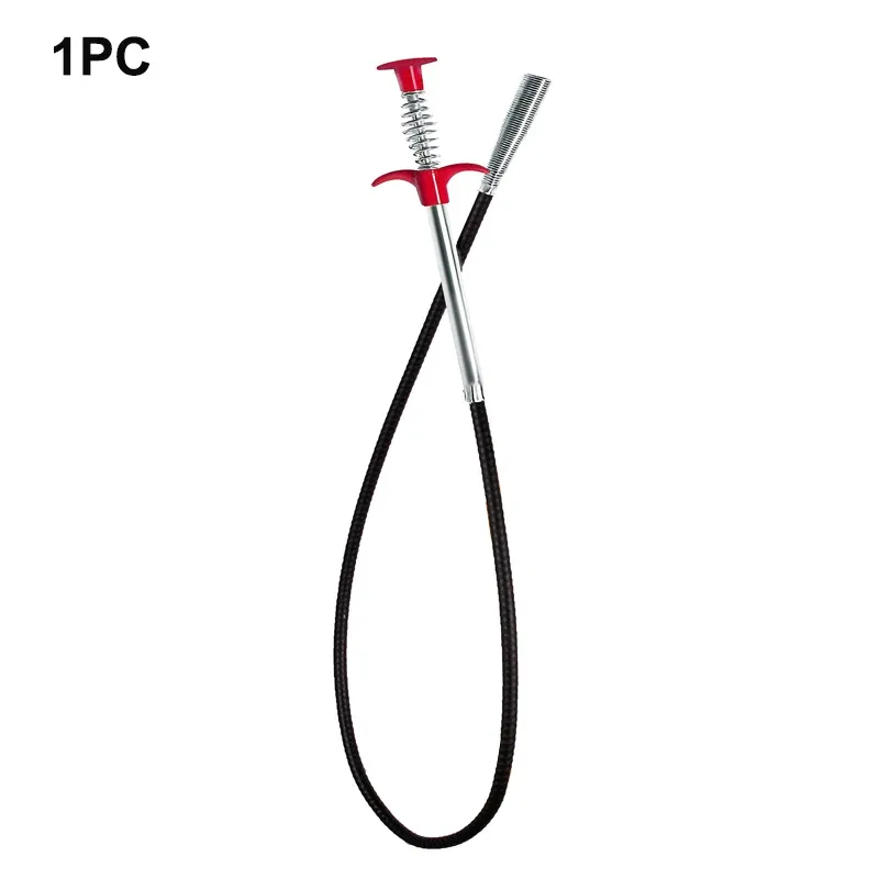 Déboucheur de canalisations 35,5 pouces, serpent de débouchage 25 pouces et brosse de nettoyage, kit d'outils avec attrape-cheveux 7