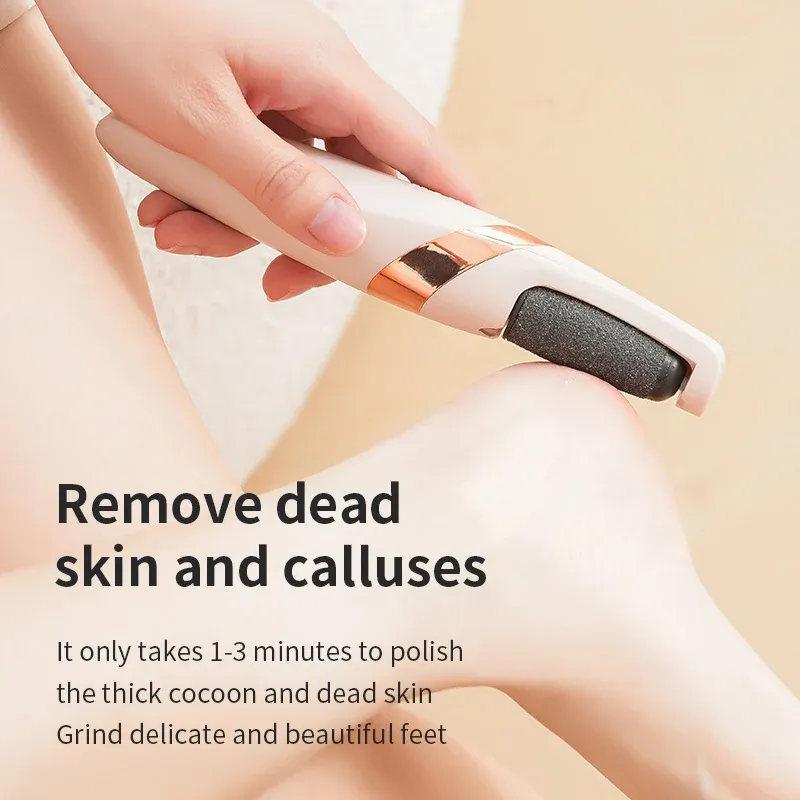 Lime à pieds électrique rechargeable à double vitesse avec 2 têtes de rouleaux pour l'exfoliation des peaux mortes 4