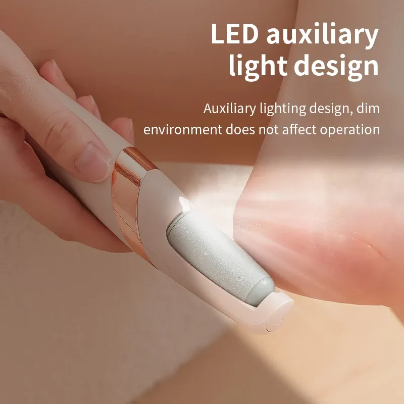 Lime à pieds électrique rechargeable à double vitesse avec 2 têtes de rouleaux pour l'exfoliation des peaux mortes 5