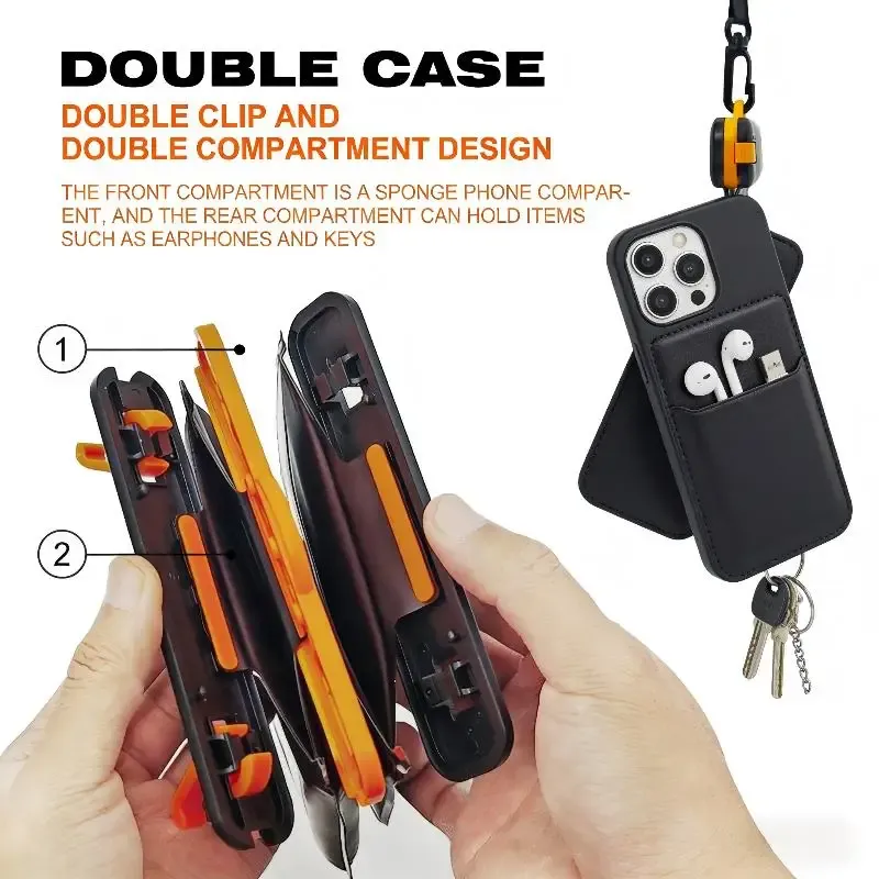 Étui étanche flottant à double compartiment avec cordon, pour iPhone 17 Pro Max, 16, 15, 14 et Samsung Galaxy S26, S25 5