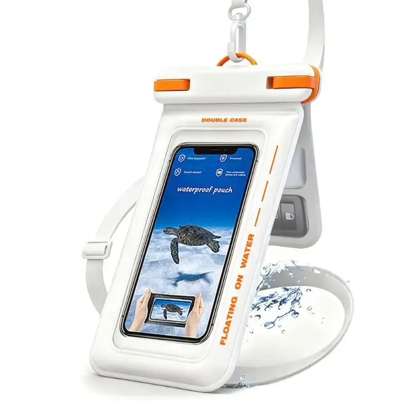 Étui étanche flottant à double compartiment avec cordon, pour iPhone 17 Pro Max, 16, 15, 14 et Samsung Galaxy S26, S25 7