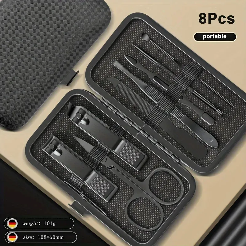 Ensemble de manucure et pédicure en acier inoxydable, coupe-ongles et ciseaux, 8 à 24 pièces 6