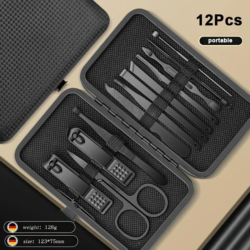 Ensemble de manucure et pédicure en acier inoxydable, coupe-ongles et ciseaux, 8 à 24 pièces 11