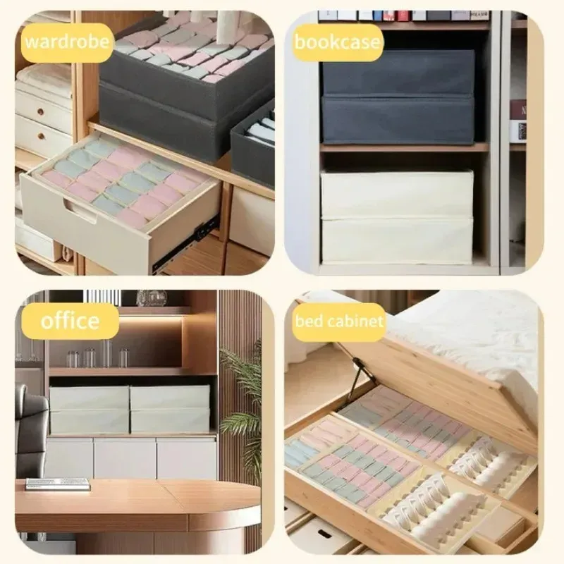 Organisateur de tiroir pour sous-vêtements, chaussettes et soutiens-gorge, boîte de rangement pour pantalons, cravates et vêtements, idéal pour armoire et garde-robe 2