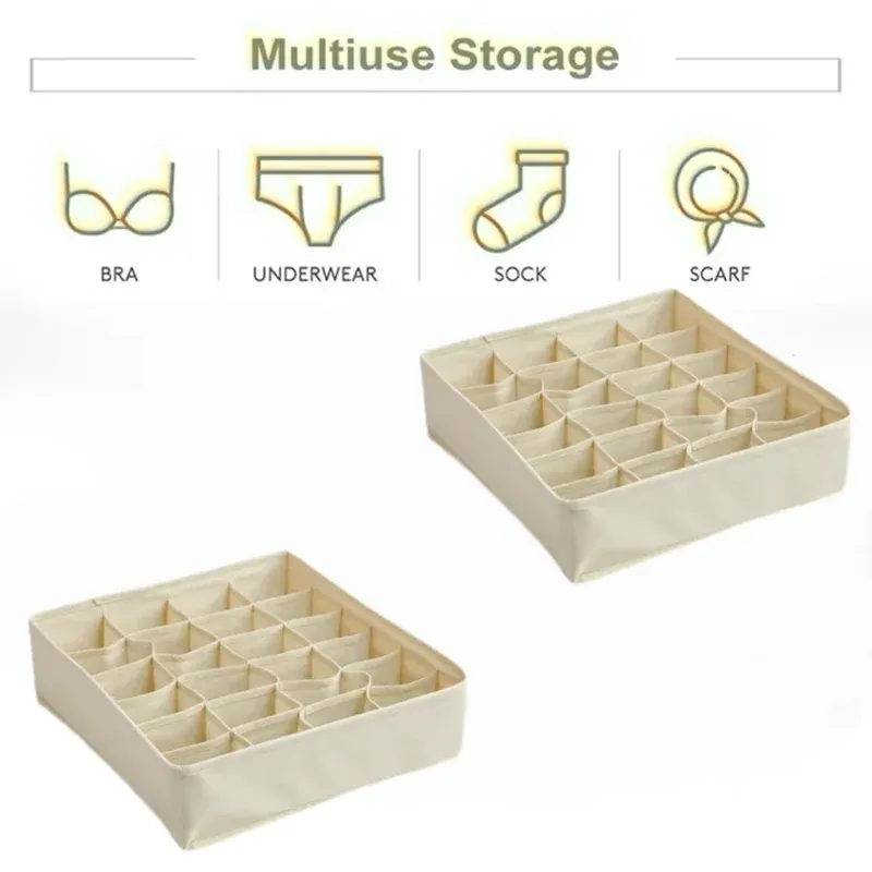 Organisateur de tiroir pour sous-vêtements, chaussettes et soutiens-gorge, boîte de rangement pour pantalons, cravates et vêtements, idéal pour armoire et garde-robe 24