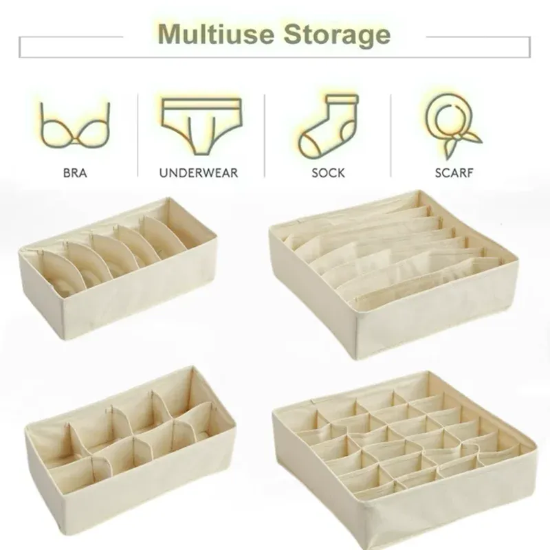 Organisateur de tiroir pour sous-vêtements, chaussettes et soutiens-gorge, boîte de rangement pour pantalons, cravates et vêtements, idéal pour armoire et garde-robe 9
