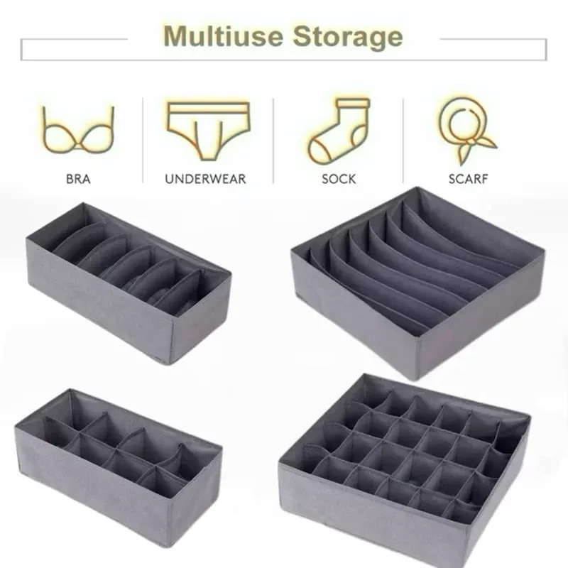 Organisateur de tiroir pour sous-vêtements, chaussettes et soutiens-gorge, boîte de rangement pour pantalons, cravates et vêtements, idéal pour armoire et garde-robe 8