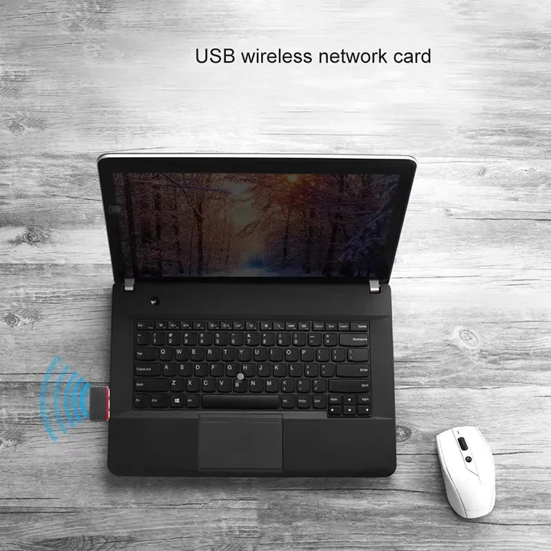 Adaptateur USB Wi-Fi RTL8188, mini clé réseau 2,4 GHz, réception 802.11n pour ordinateur portable, compatible Windows 10/11, pilote gratuit 2