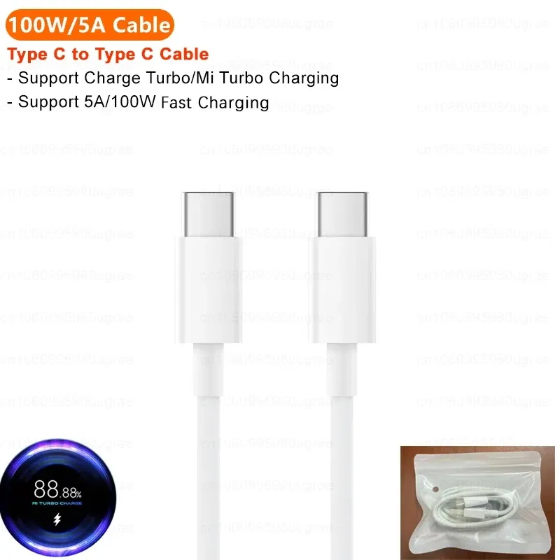 Câble USB-C à charge rapide 120 W / 6 A pour Xiaomi, compatible Mi 17 Ultra, Redmi Note 15 Pro+ et POCO X7 8