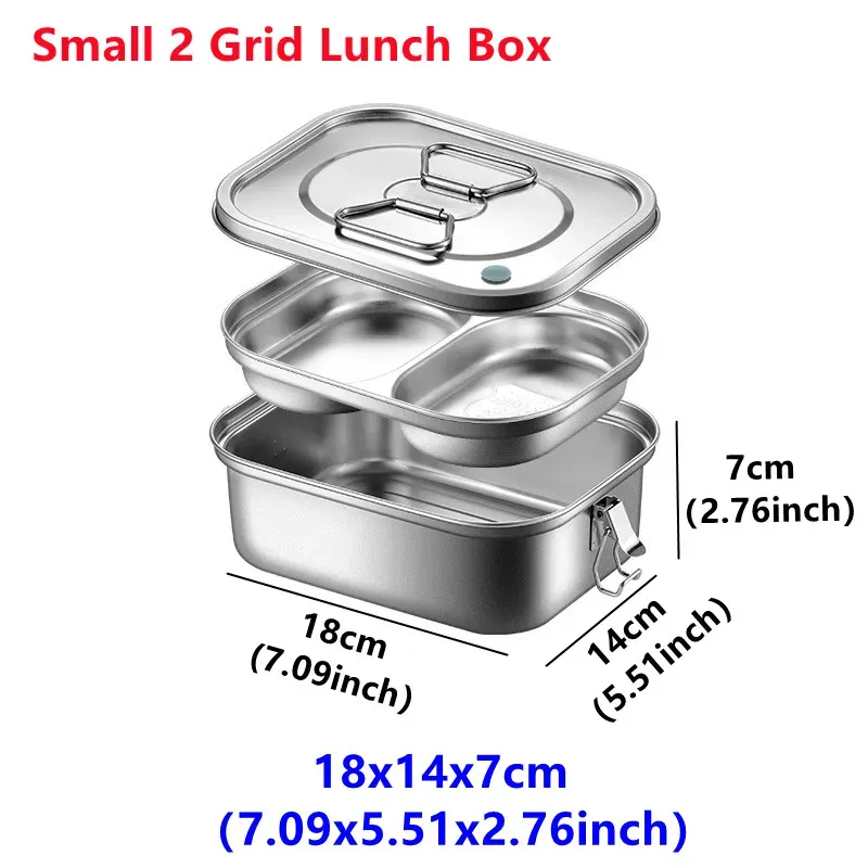 Boîte Bento en acier inoxydable 304 pour enfants et adultes, à double couche étanche et portable, isotherme pour pique-nique et conservation des aliments 8