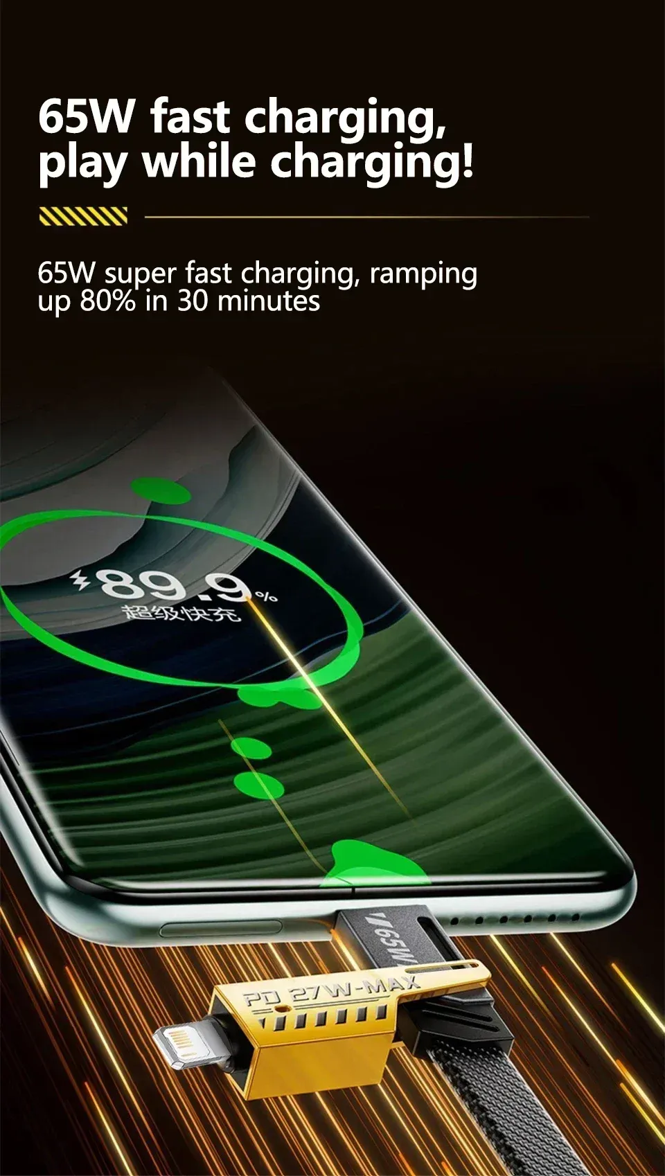 Câble de charge multi-ports, vue détaillée