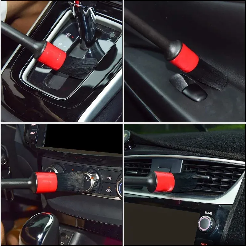 Kit de brosses de nettoyage automobile, 5 pièces, brosses de détailing pour intérieur de voiture et jantes 2