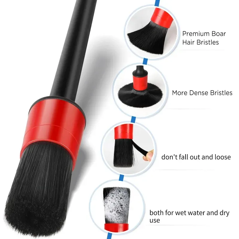 Brosses de détail pour intérieur et extérieur de véhicule