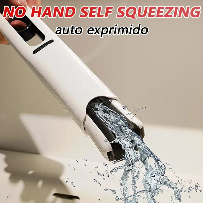 Serpillière auto-essoreuse mini iLMH, outil de nettoyage domestique pliable et puissant, sans lavage à la main, très absorbante, pour salle de bain, cuisine et bureau 3