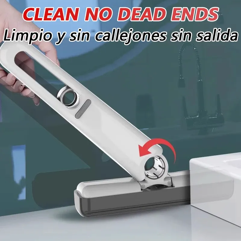 Serpillière auto-essoreuse mini iLMH, outil de nettoyage domestique pliable et puissant, sans lavage à la main, très absorbante, pour salle de bain, cuisine et bureau 4