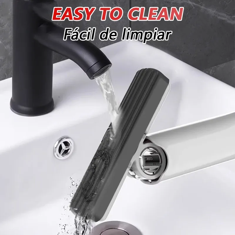 Serpillière auto-essoreuse mini iLMH, outil de nettoyage domestique pliable et puissant, sans lavage à la main, très absorbante, pour salle de bain, cuisine et bureau 5
