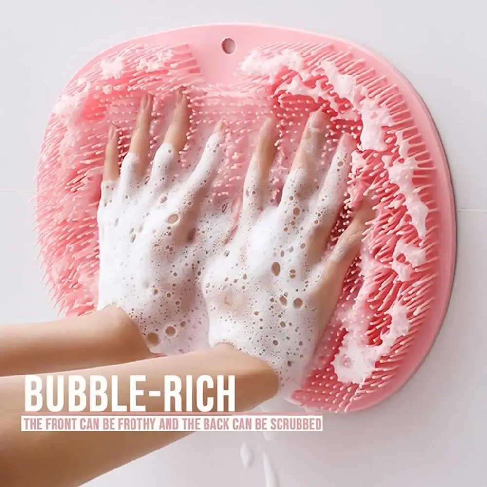 Détail des poils en silicone du tapis de douche