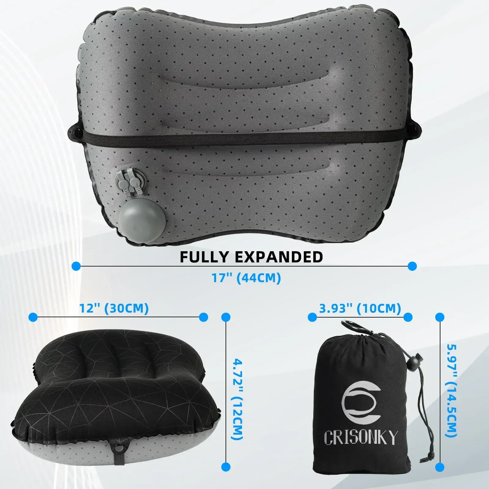Oreiller gonflable de voyage ultraléger et portable pour le camping et la randonnée 5