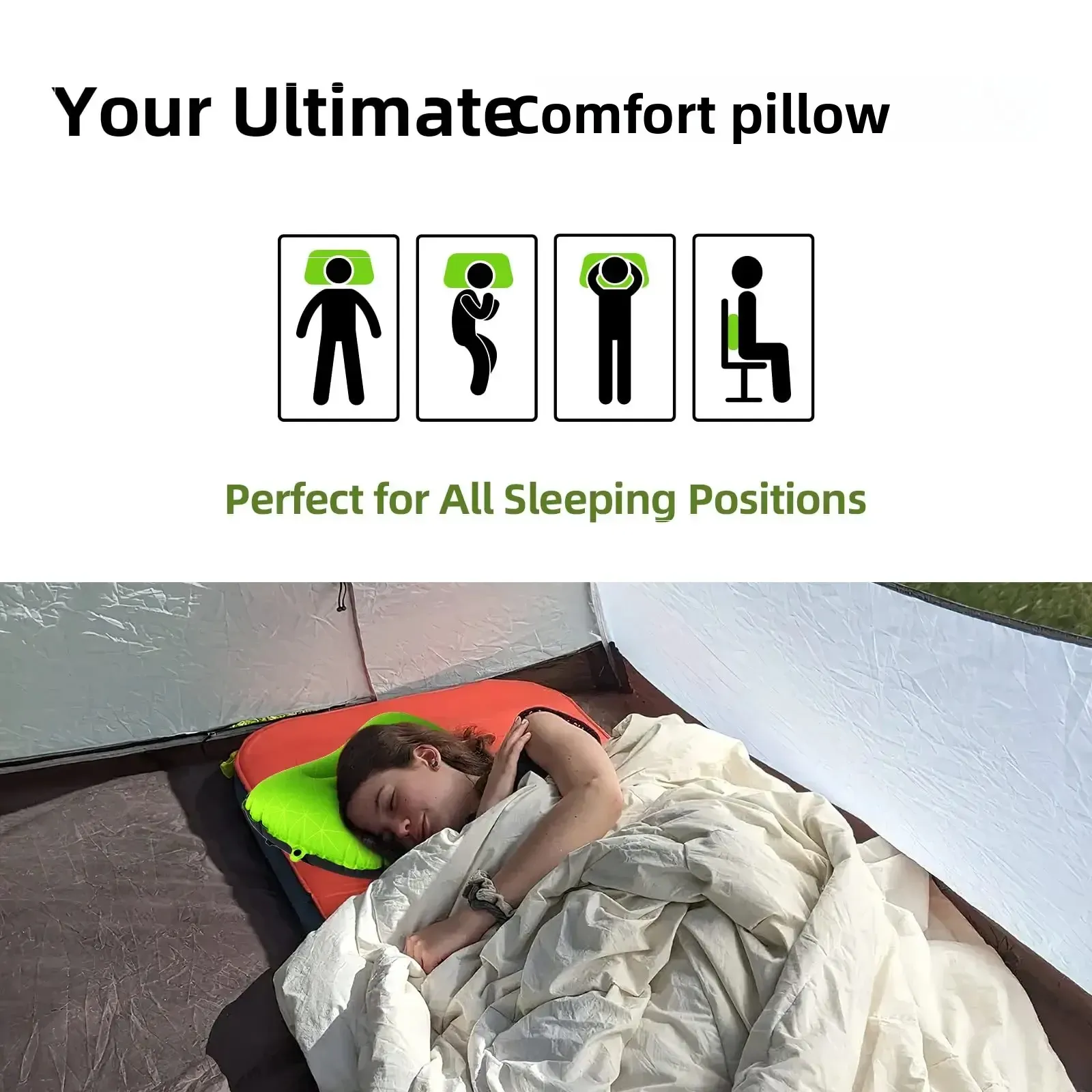 Oreiller gonflable de voyage ultraléger et portable pour le camping et la randonnée 6