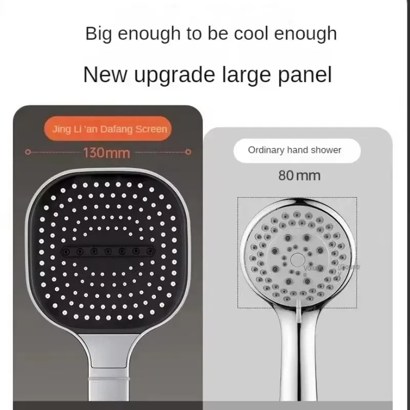 Pommeau de douche réglable, grand diffuseur 13 cm, 3 modes de jet, haute pression, avec élément filtrant 3