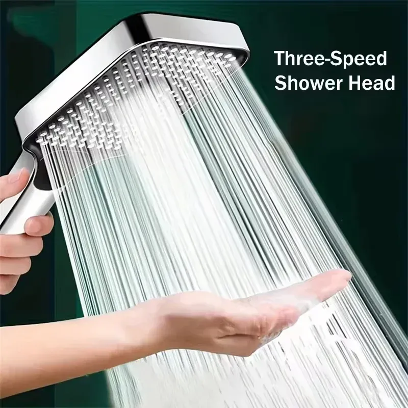 Pommeau de douche réglable, grand diffuseur 13 cm, 3 modes de jet, haute pression, avec élément filtrant 1