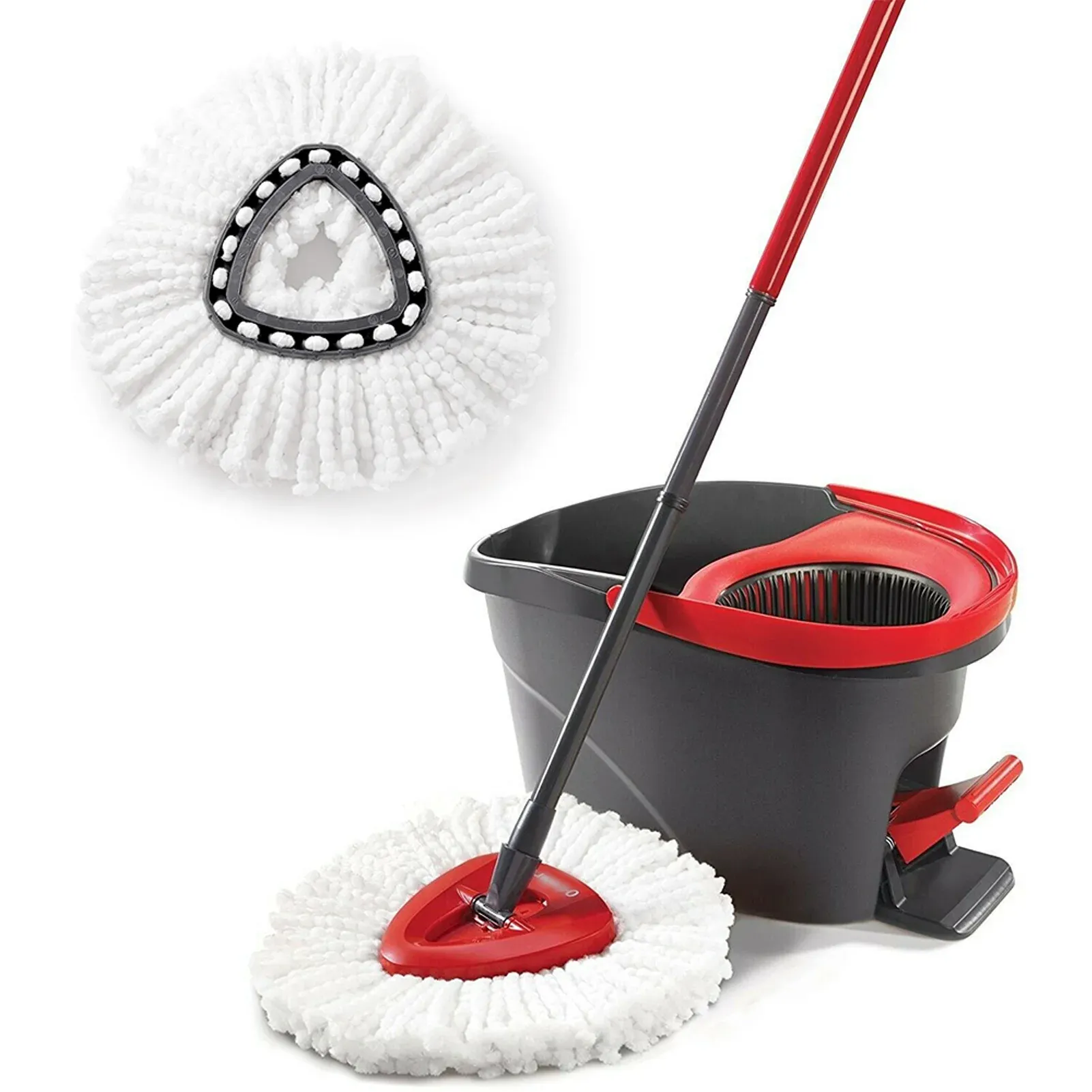 Vadrouille à plat Turbo Microfibre 2 en 1, facile à essorer et à nettoyer, avec recharge de remplacement, tête de vadrouille accessoire, outil de nettoyage domestique - Image 1