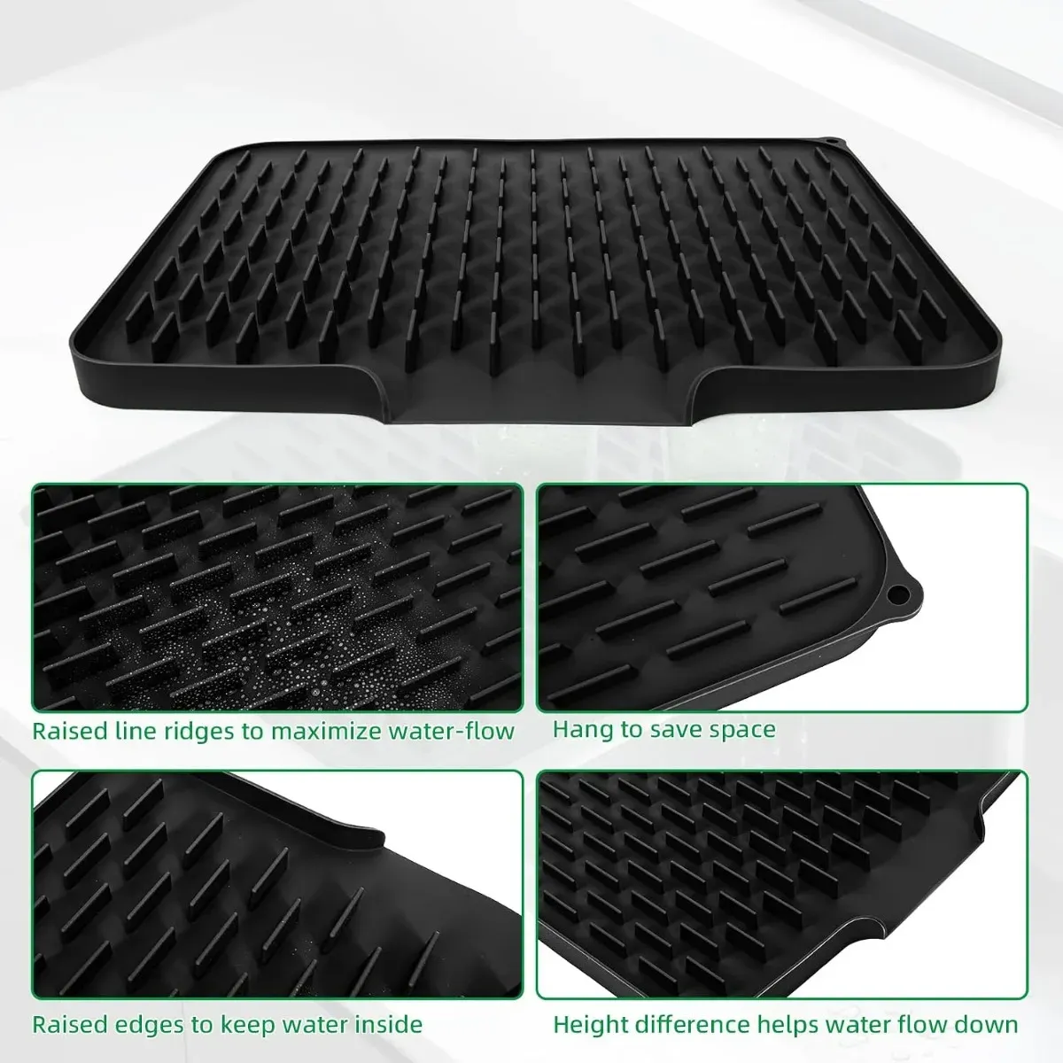 Tapis de cuisine en silicone, détail du design