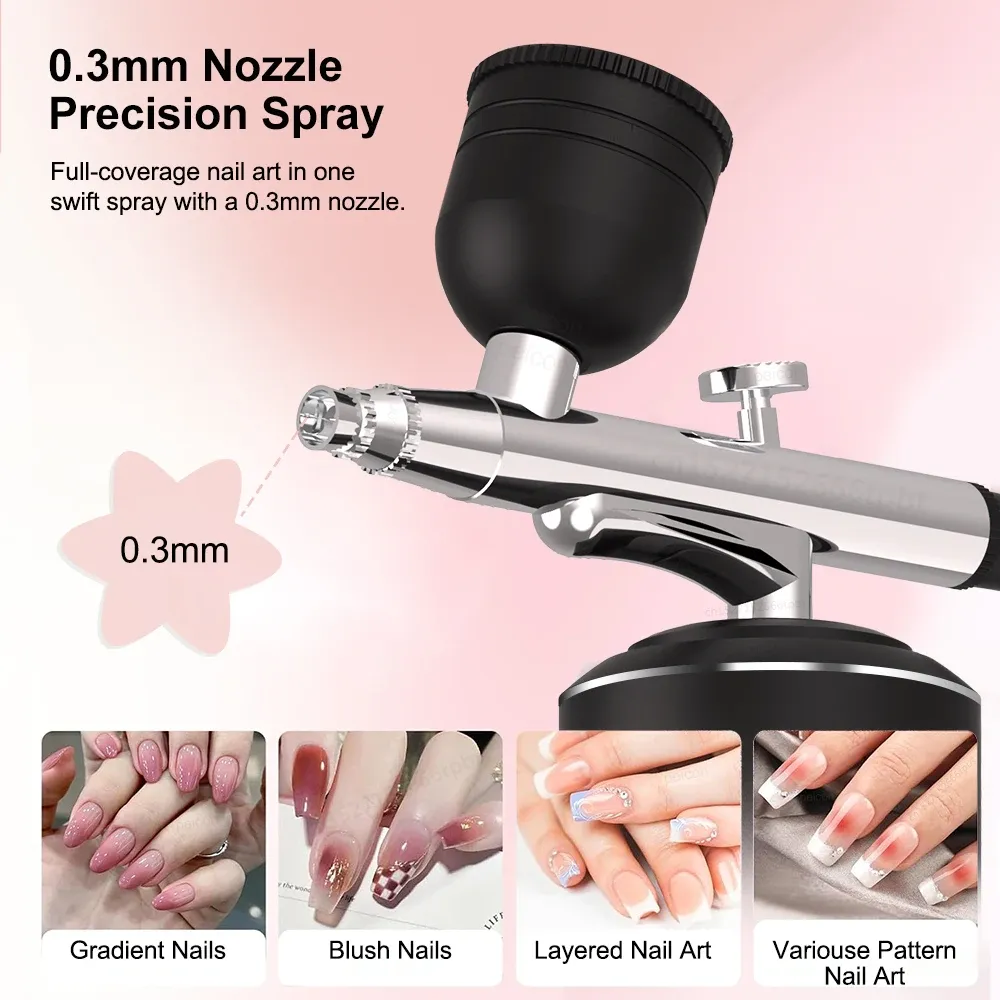 Aérographe portable avec compresseur, mini aérographe rechargeable USB pour la peinture et l'artisanat 5