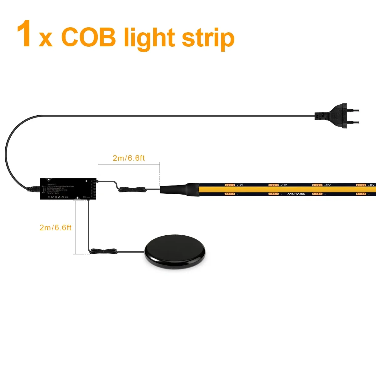 Bande LED COB noire à intensité variable tactile pour panneau acoustique en bois de noyer, fond de télévision et décor d'armoire 11