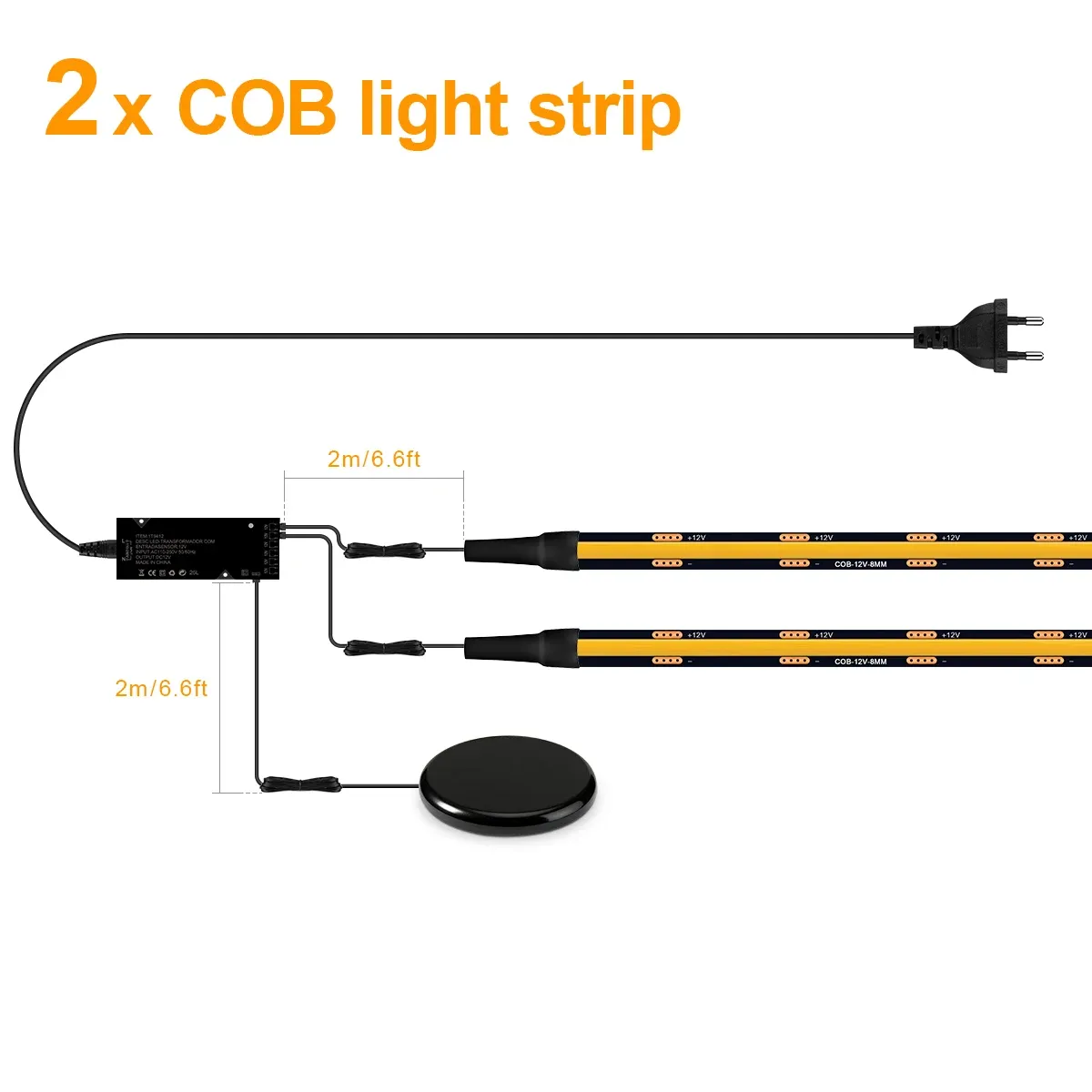 Bande LED COB noire à intensité variable tactile pour panneau acoustique en bois de noyer, fond de télévision et décor d'armoire 10