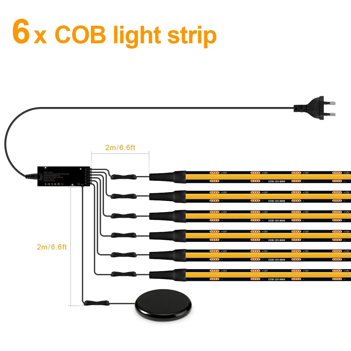 Bande LED COB noire à intensité variable tactile pour panneau acoustique en bois de noyer, fond de télévision et décor d'armoire 13