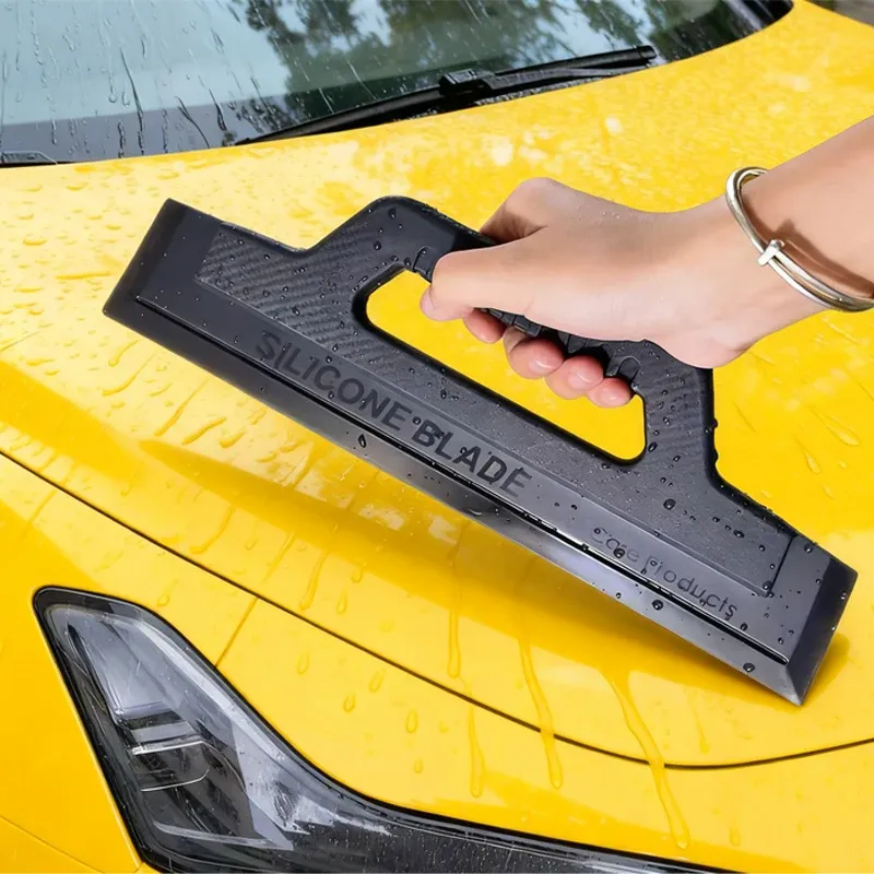 Raclette de lavage pour voiture à manche sans couture en silicone antidérapant, outil d'application de film automobile - Image 1