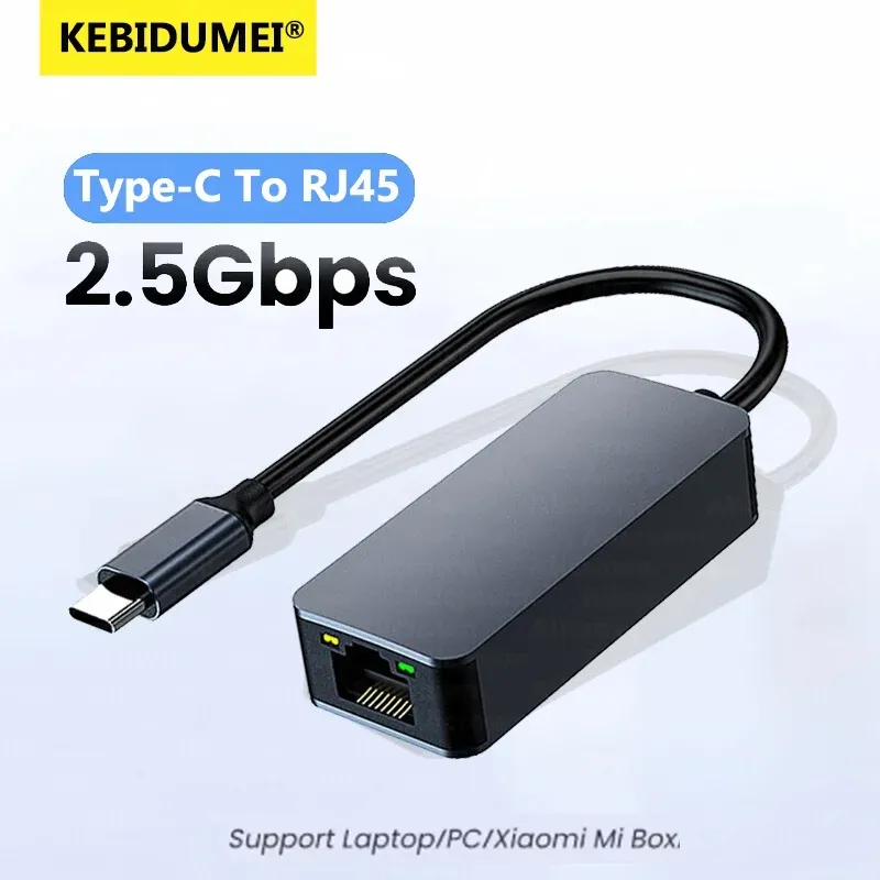 Carte réseau USB 3.0 Type-C vers RJ45 2.5G, 2500 Mbps, convertisseur Gigabit Ethernet pour PC et ordinateur portable, compatible Windows 8.1, 10/11