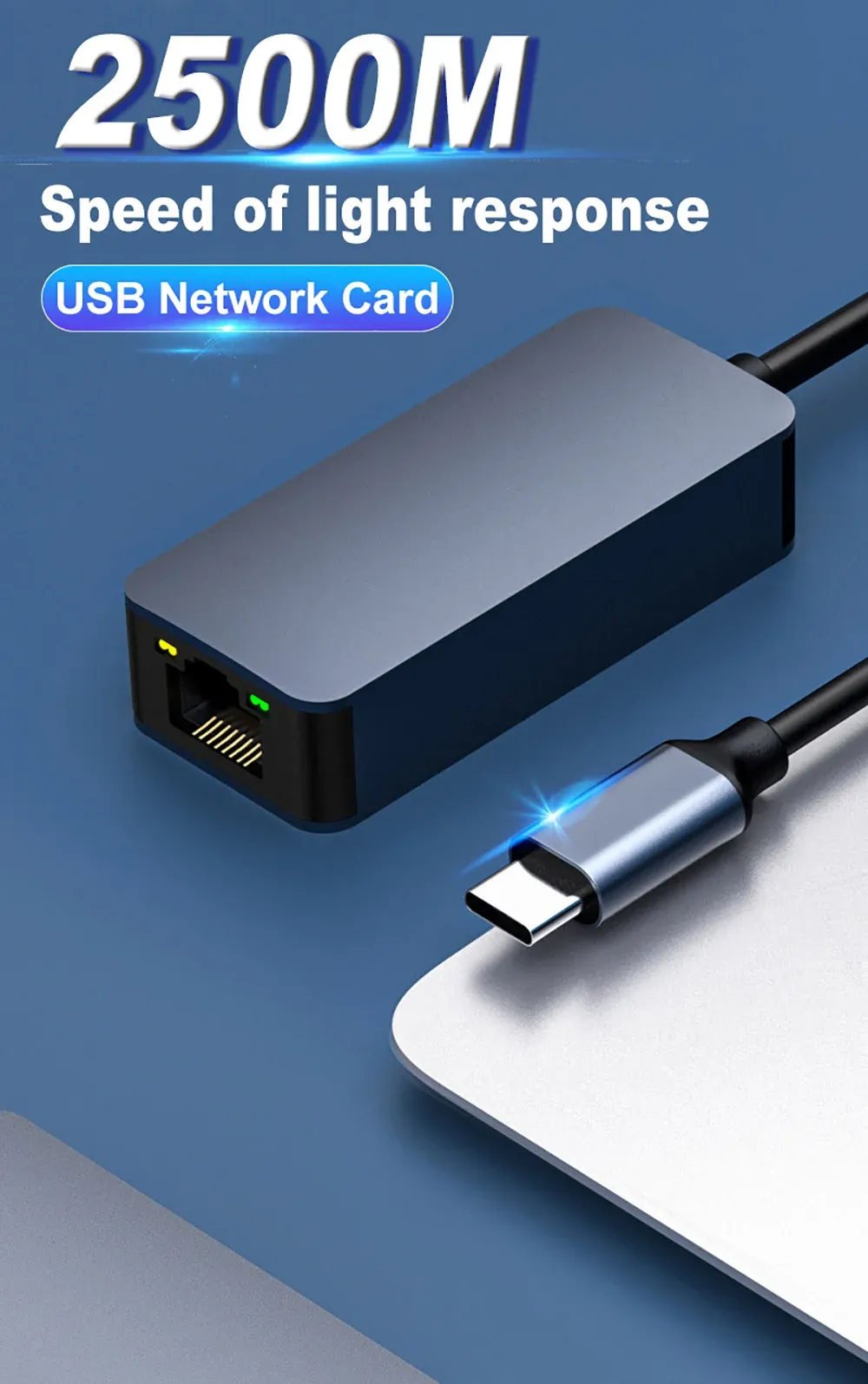 Adaptateur réseau USB-C vers RJ45 présenté en détail