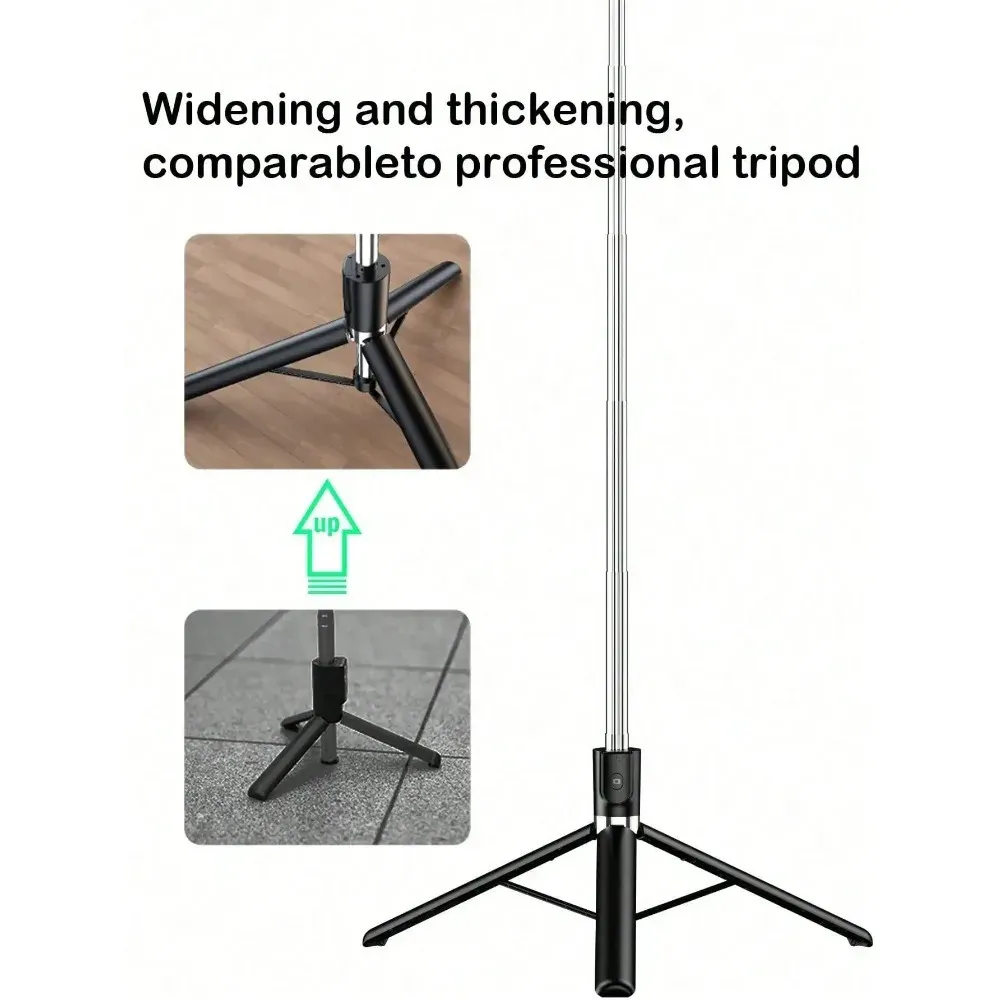 Perche à selfie sans fil 1700 mm avec trépied pour smartphone, pliable et extensible 5