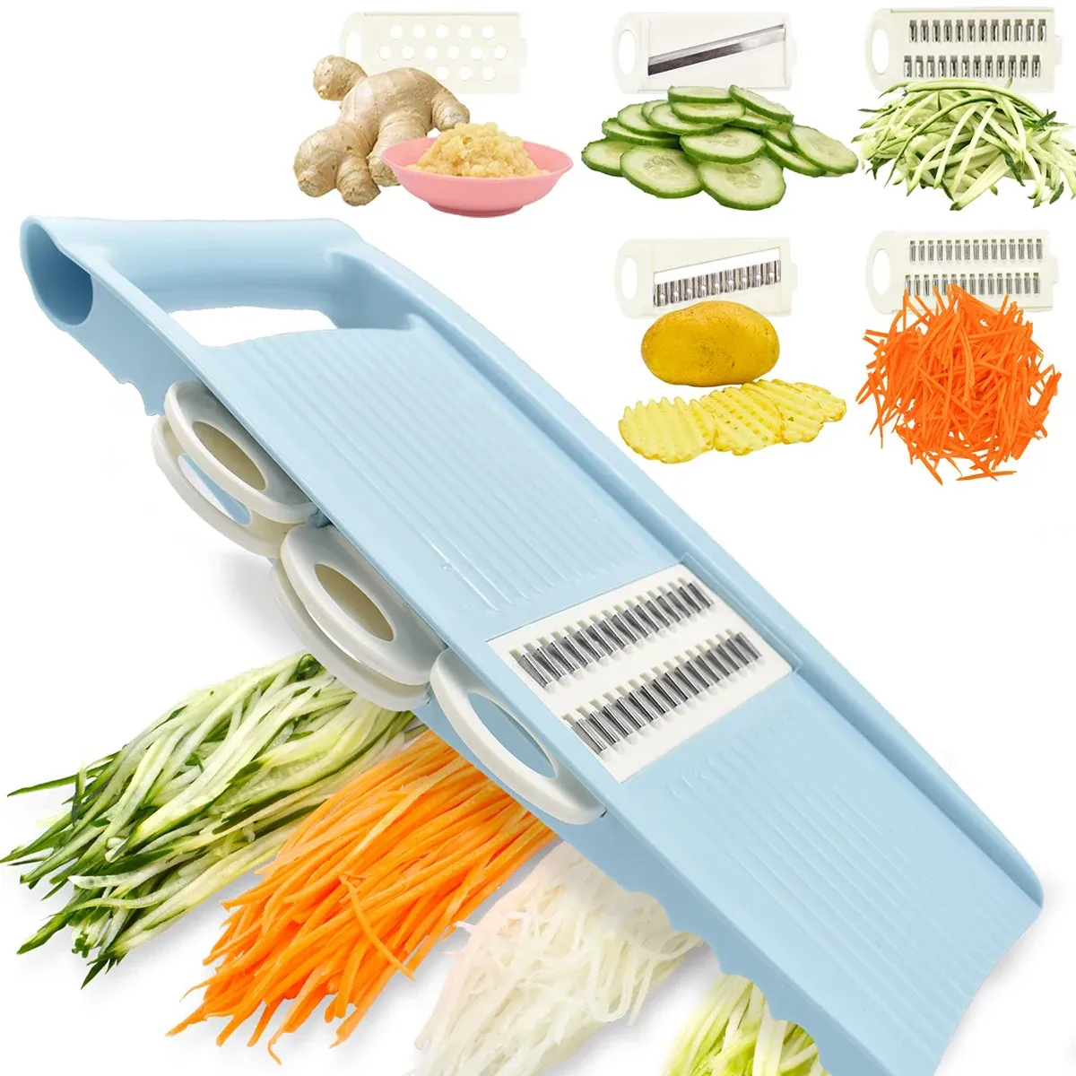 Trancheuse mandoline 5 en 1 pour légumes, vue d'ensemble