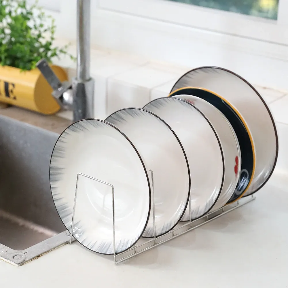 Égouttoir à vaisselle compact à 1 niveau avec porte-ustensiles, antirouille 3