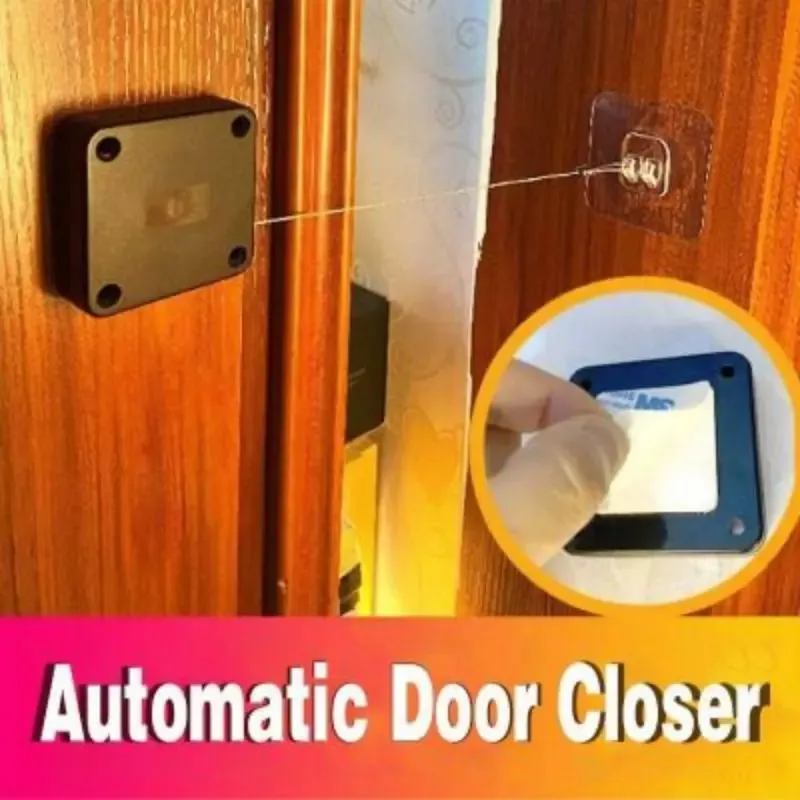 Ferme-porte automatique à capteur avec butoir réglable, sans perçage 2