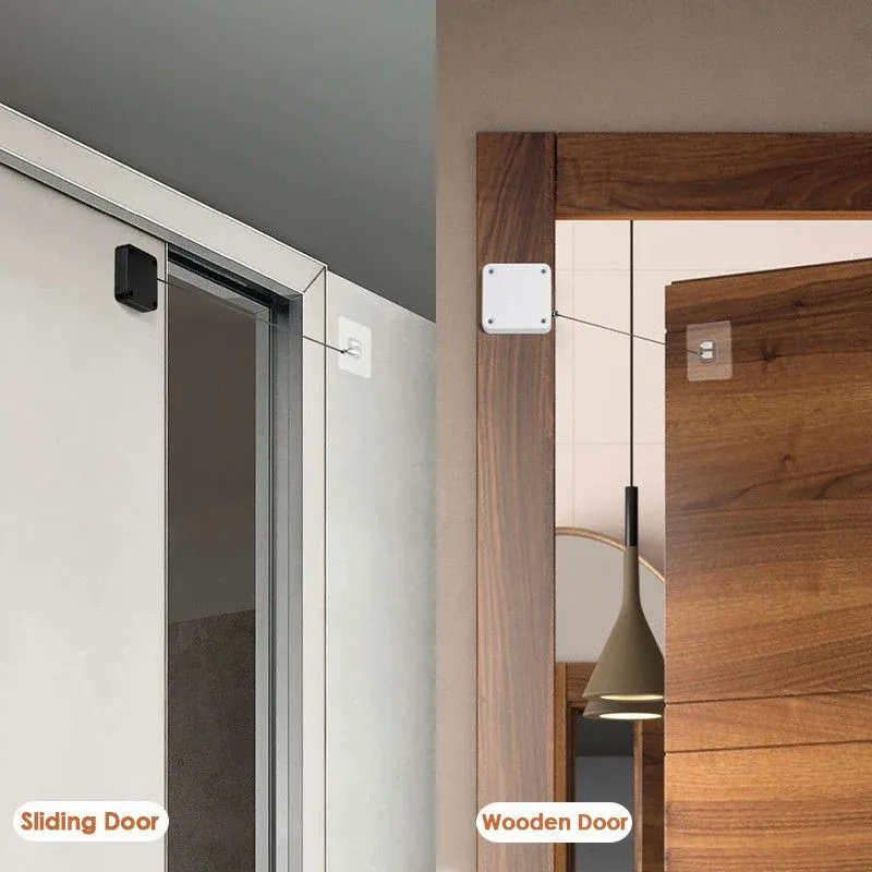 Ferme-porte automatique à capteur avec butoir réglable, sans perçage 3