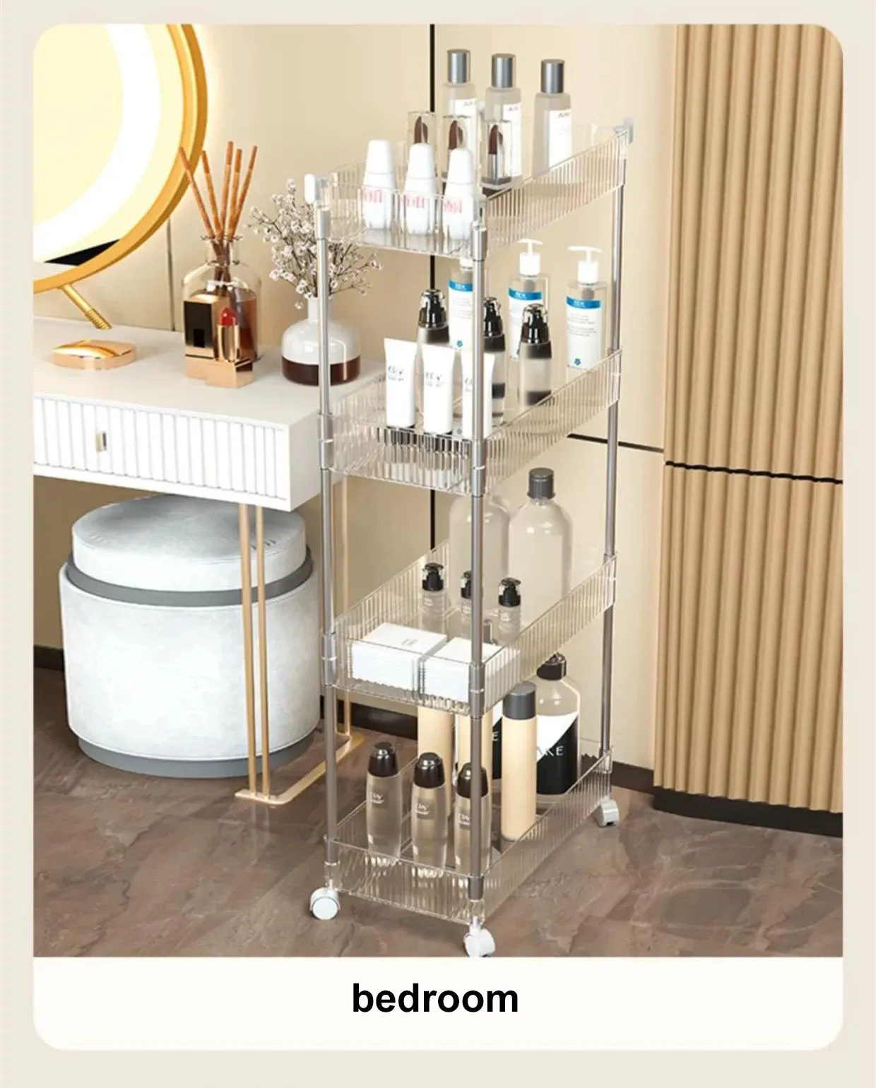 Organisateur de rangement mobile dans un intérieur moderne