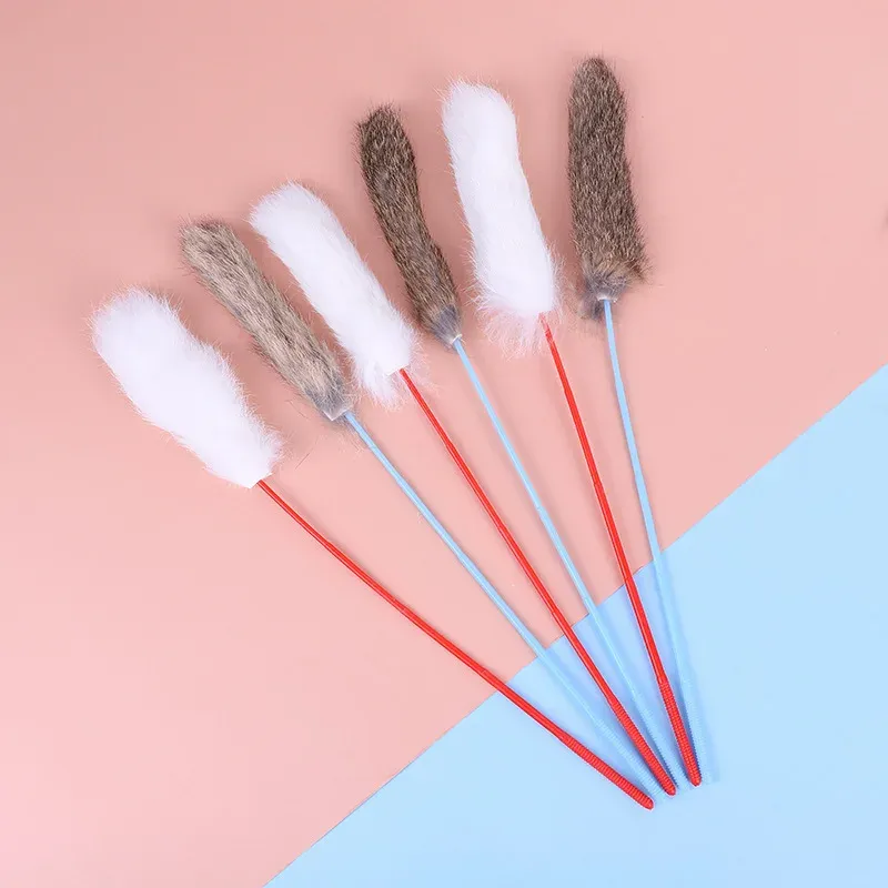 Jouet interactif pour chat avec tige teaser, clochette et plume (lot de 5, couleurs assorties) 16
