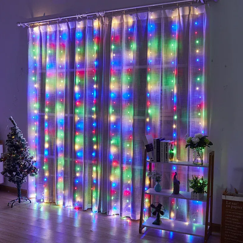 Rideau lumineux LED pour réception en extérieur