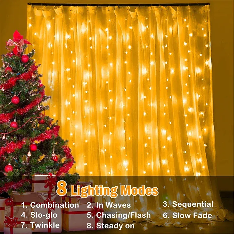 Rideau lumineux LED pour fêtes et événements