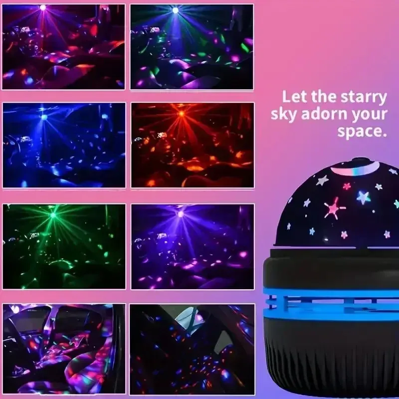 Projecteur Galaxie RGB à étoiles avec télécommande, alimentation USB et fonction lampe de nuit 4