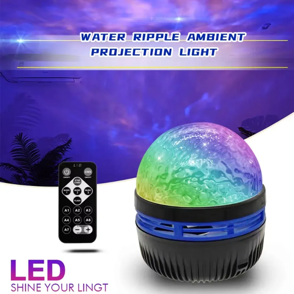 Projecteur Galaxie RGB à étoiles avec télécommande, alimentation USB et fonction lampe de nuit 12